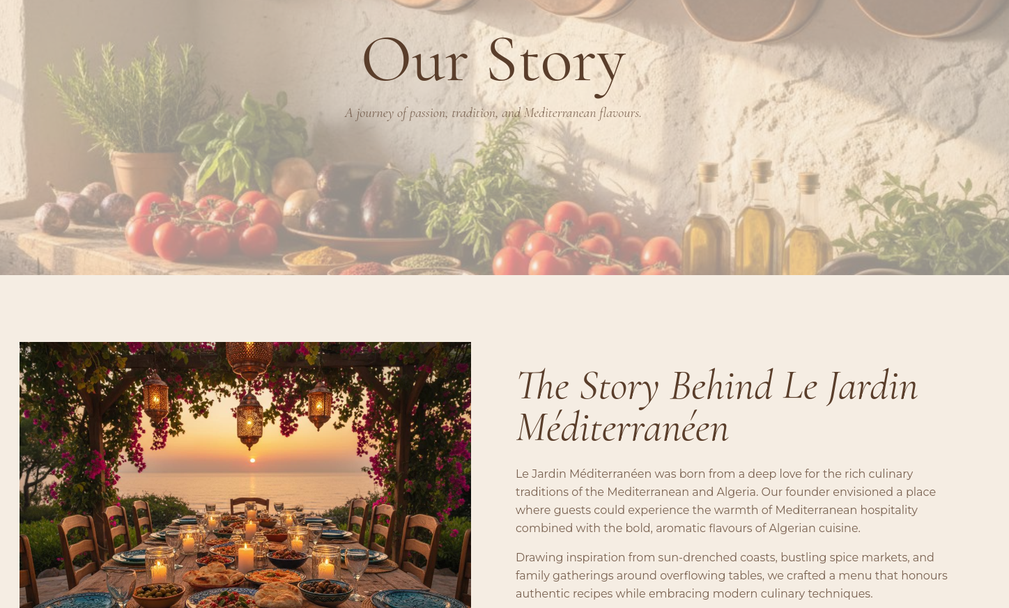 Curated Food Menu